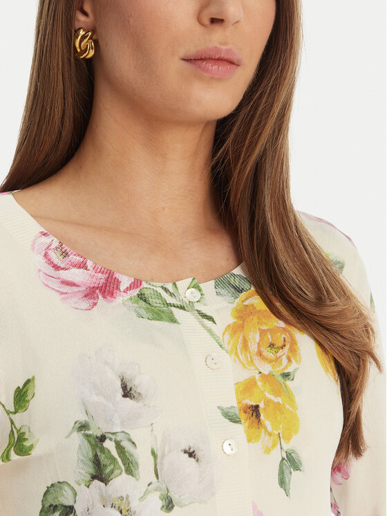 Luisa Spagnoli Luisa Spagnoli Kardigán Contesto 100300 Béžová Slim Fit