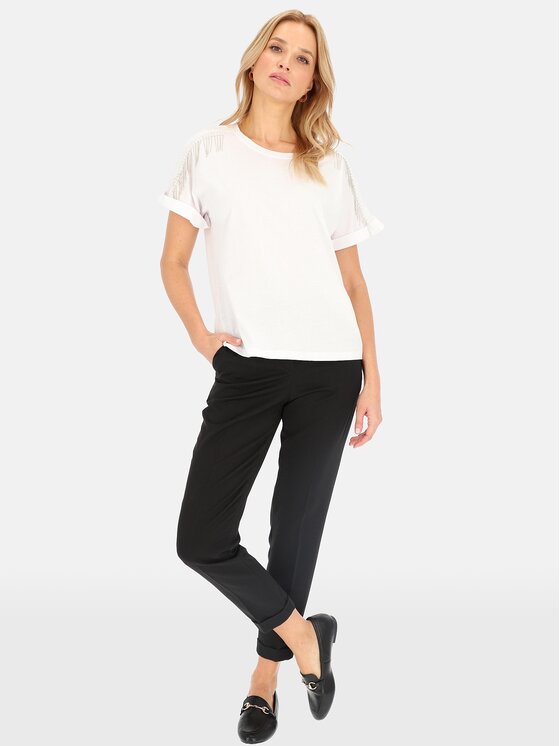Perso Perso T-Shirt TCE240011F Biały Regular Fit