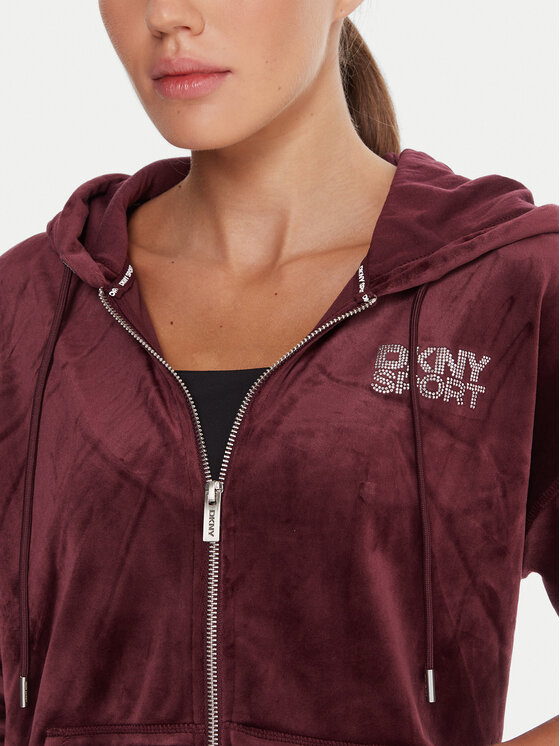 DKNY Sport DKNY Sport Džemperis ar kapuci DP5J9634 Bordo Regular Fit