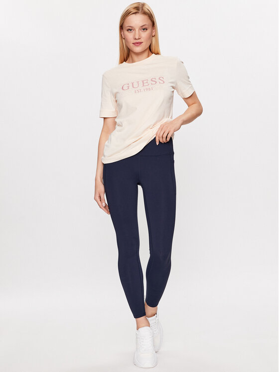 Guess Guess T-Shirt V3YI15 I3Z14 Εκρού Slim Fit