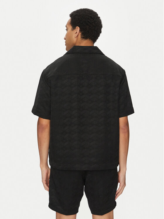 HUGO HUGO Ing Espino 50539288 Fekete Oversize