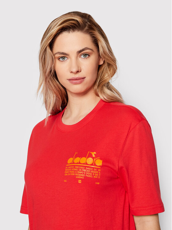 Diadora Diadora T-Shirt Unisex Manifesto 502.178208 Czerwony Loose Fit