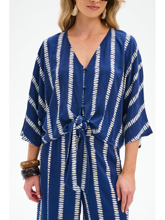 blue shadow blue shadow Bluzka Azari Granatowy Regular Fit