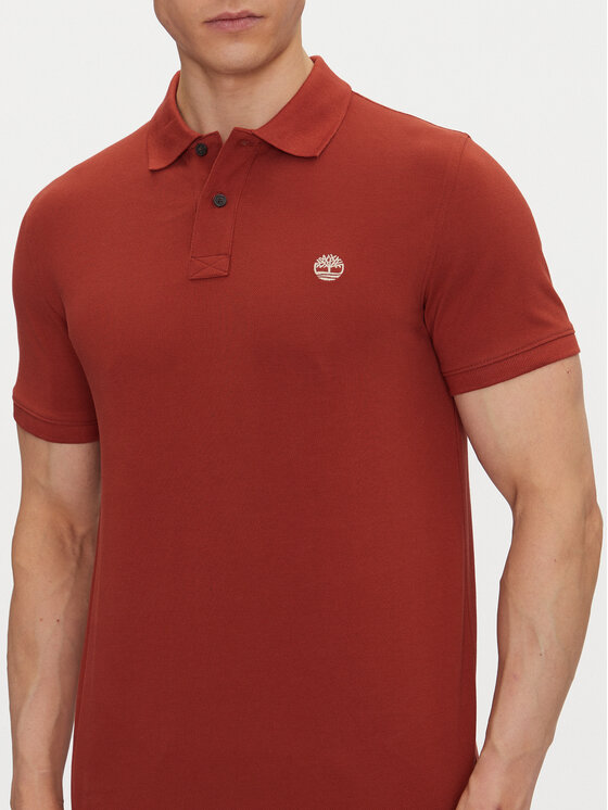 Timberland Timberland Тениска с яка и копчета TB0A6VDP Червен Regular Fit