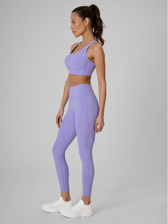4F 4F Legginsy ACTIVE BY NATURE Fioletowy jasny Slim Fit