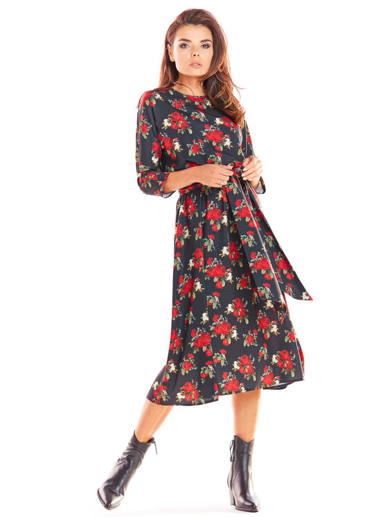 Awama Awama Vestito da giorno A313 Nero Basic Fit