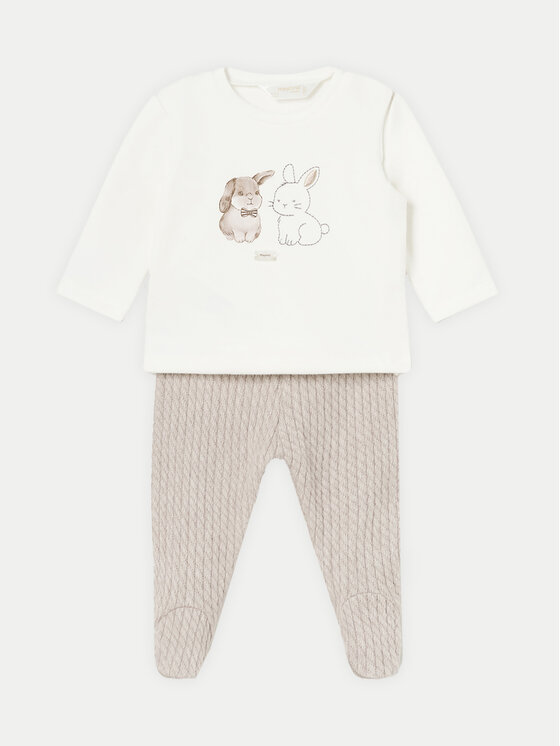 Mayoral Mayoral Комплект блуза и ританки 2510 Бежов Regular Fit