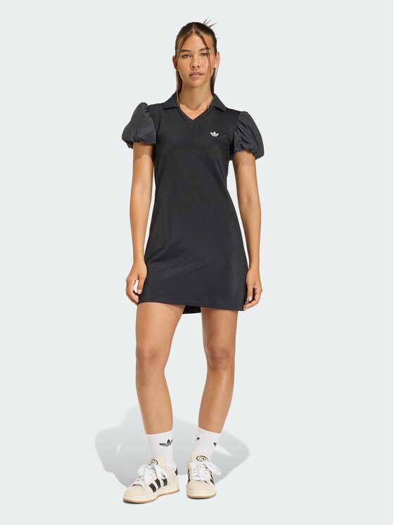 adidas adidas Sukienka codzienna with balloon sleeves Czarny Slim Fit