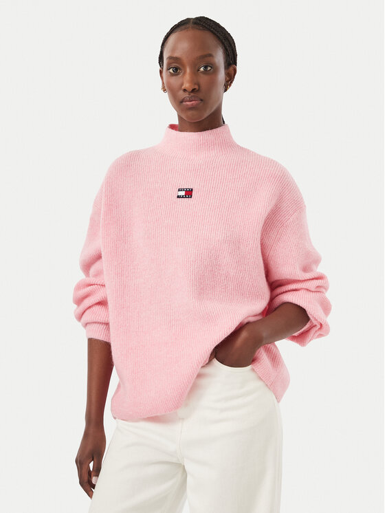 Tommy Jeans Tommy Jeans Sweter Badge DW0DW23349 Różowy Relaxed Fit