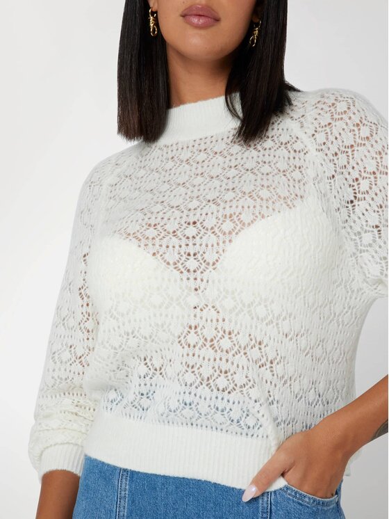 Guess Guess Sweter 167545 Biały Classic Fit