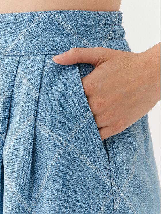 KARL LAGERFELD KARL LAGERFELD Jeans kratke hlače 231W1106 Modra Relaxed Fit