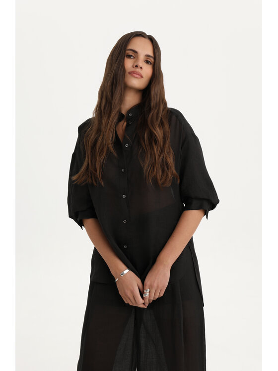 Deni Cler Milano Deni Cler Milano Koszula W-DC-1307-F2-C9-90-1 Czarny Regular Fit