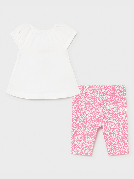 Mayoral Mayoral Set Bluse und Leggings 1708 Weiß Slim Fit