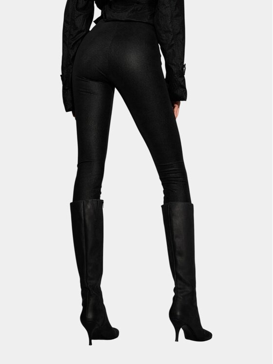MADE BY SOCIETY MADE BY SOCIETY Spodnie materiałowe Pantaloni SATIN NOIR - P27557 Czarny Basic Fit