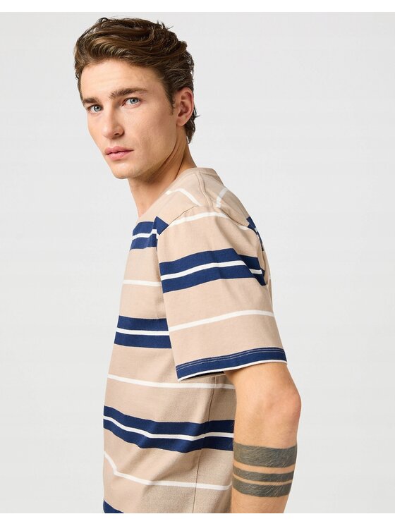 Wrangler Wrangler T-shirt Stripe Tee Beige Regular Fit