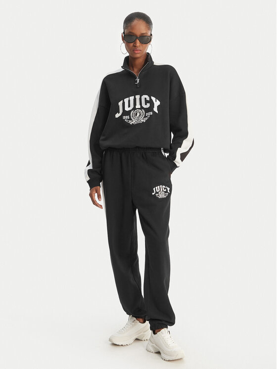Juicy Couture Juicy Couture Donji dio trenerke College JCSBJ126402 Crna Relaxed Fit