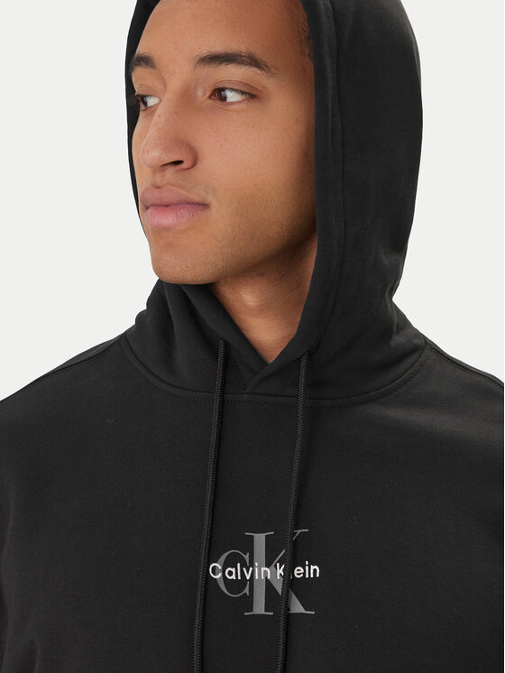 Calvin Klein Jeans Calvin Klein Jeans Džemperis ar kapuci LV04RD243G Melns Regular Fit