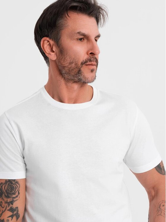 Ombre Ombre T-Shirt OM-TSBS-0236 Biały Regular Fit