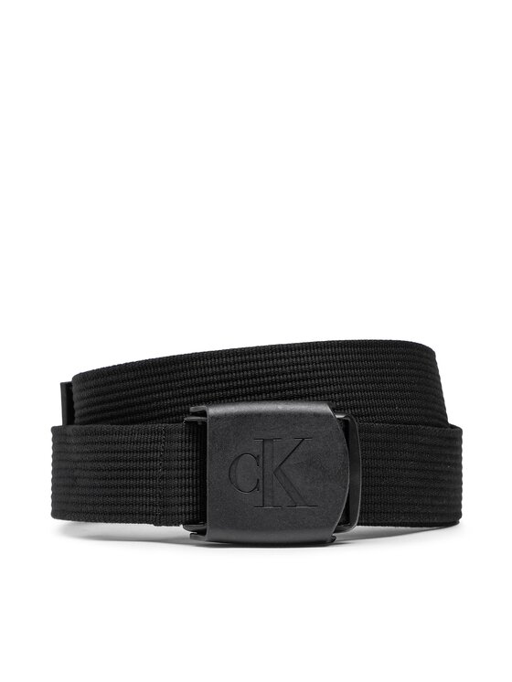 Calvin Klein Jeans Vīriešu josta Logo Plaque Webbing Belt K50K510160 Melns