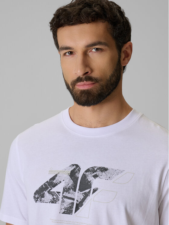 4F 4F T-Shirt BRAND CODE Biały Regular Fit