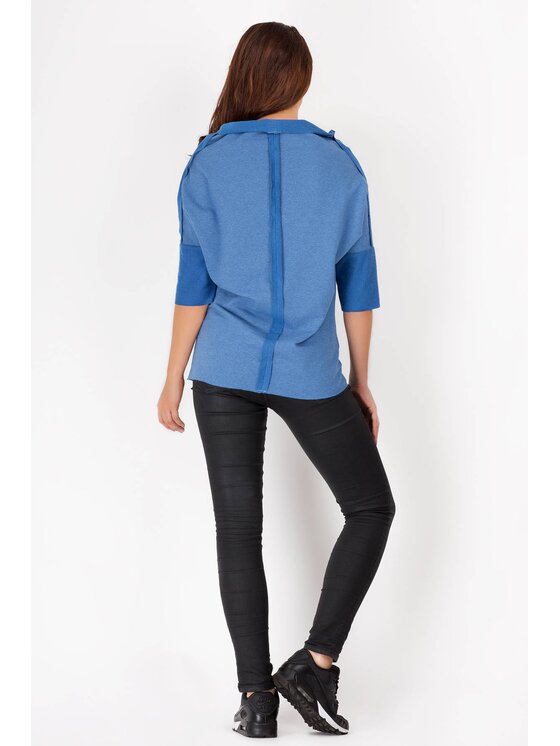 Awama Awama Bluza A091 Niebieski Basic Fit