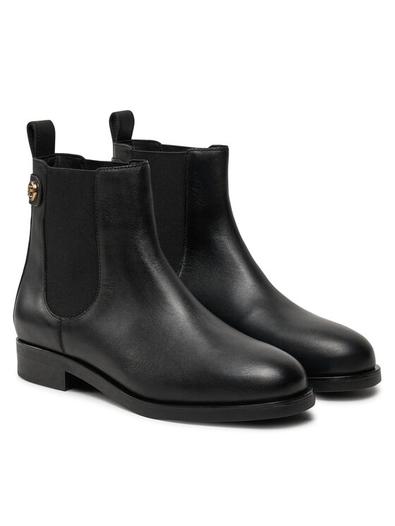 Tommy Hilfiger Tommy Hilfiger Боти тип челси Th Stud Leather Low Chelsea FW0FW08184 Черен