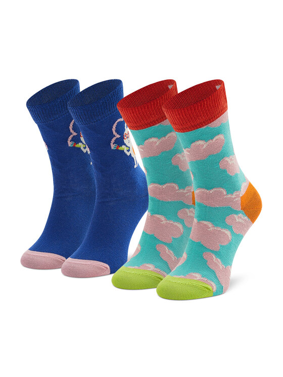 Set de 2 perechi de șosete lungi pentru copii Happy Socks KCLO02-6300 Colorat