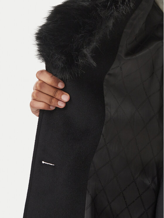 Michael Kors Michael Kors Płaszcz wełniany 77G7569M11 Czarny Regular Fit