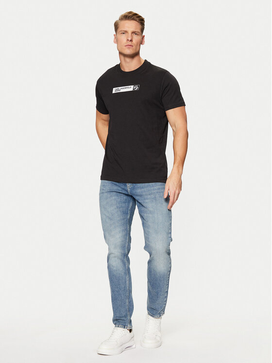 Karl Lagerfeld Jeans Karl Lagerfeld Jeans Tricou A1M17112 Negru Slim Fit