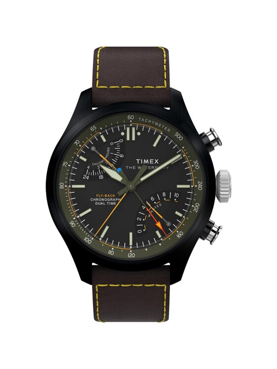 Timex Timex Zegarek TW2Y70100 Brązowy