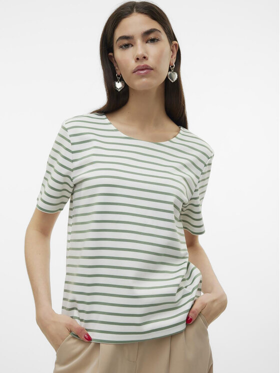Vero Moda Vero Moda T-Shirt Abby 10304716 Zielony Regular Fit