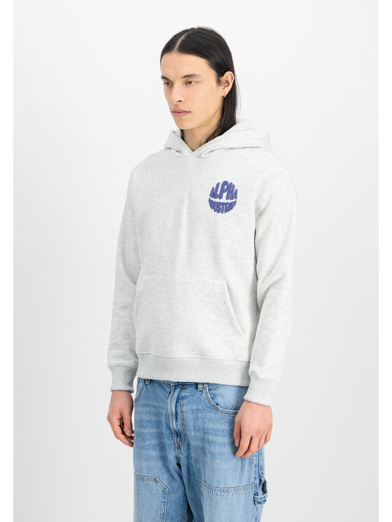 Alpha Industries Alpha Industries Bluza Logo Back Print Hoodie Szary Regular Fit