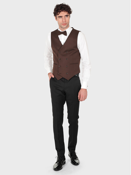 Evenemen Evenemen Kamizelka garniturowa Boston 21 Brązowy Slim Fit