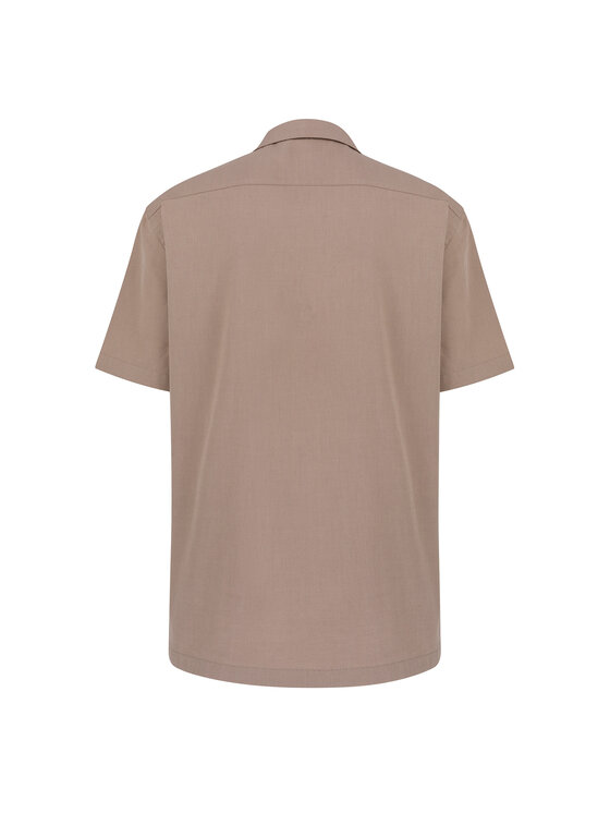 Dollina Dollina Koszula bawełniana z krótkim rękawem Brązowy Oversize