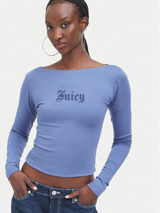 Juicy Couture Juicy Couture Bluzka JCWCT226329 Niebieski Slim Fit