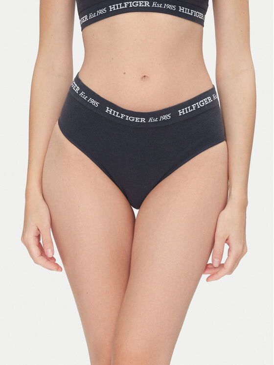 Tommy Hilfiger Tommy Hilfiger Klasické kalhotky s vysokým pasem UW0UW05724 Tmavomodrá