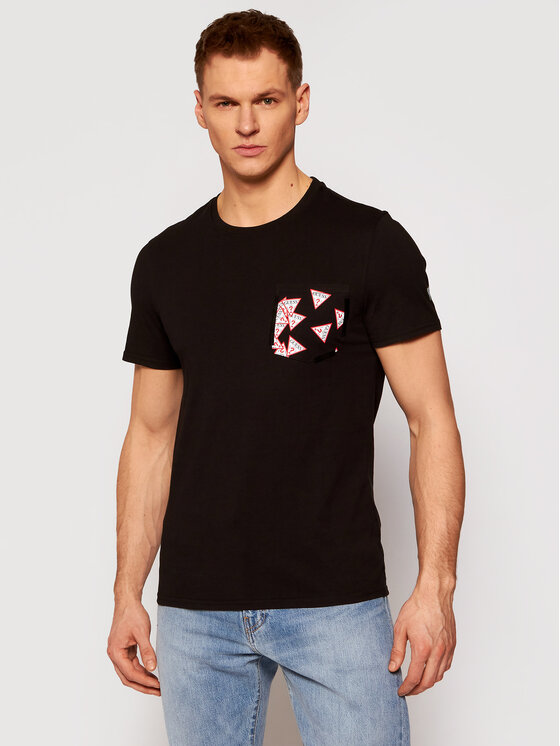 Guess Guess T-Shirt Multitude M0YI59 I3Z11 Czarny Slim Fit