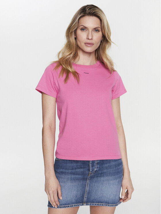 Pinko Pinko T-Shirt 100373 A0KP Różowy Regular Fit