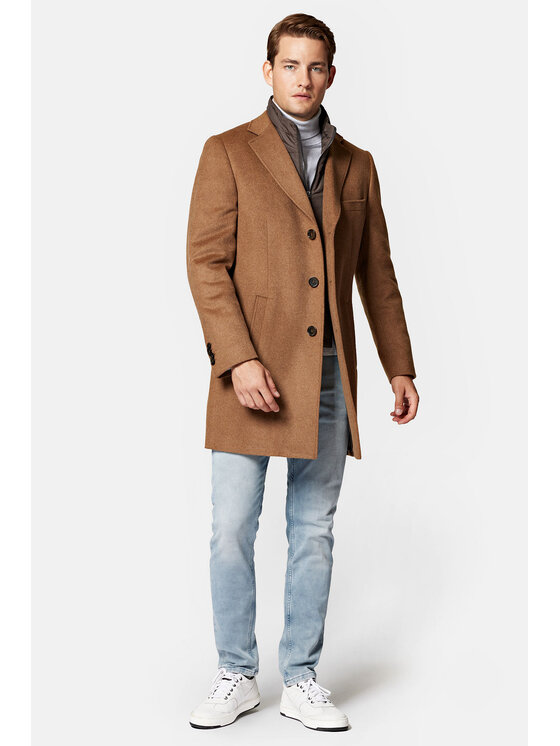 Lancerto Lancerto Płaszcz wełniany Norfolk PC073223000007 Brązowy Regular Fit