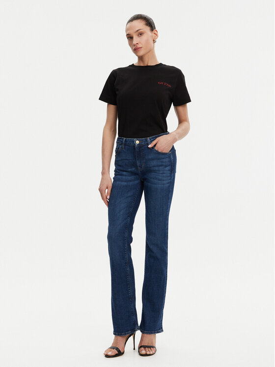 Guess Guess Jeansy WBGA58 D4MZ0 Granatowy Straight Leg