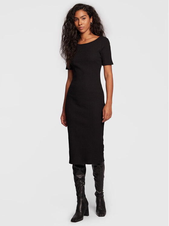 Gina Tricot Rochie de zi Matilda 19068 Negru Slim Fit