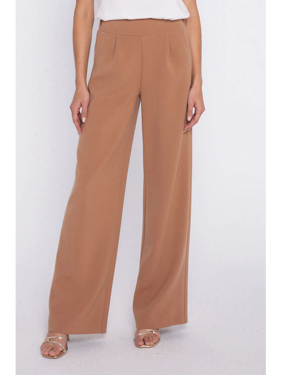 NIFE NIFE Kalhoty z materiálu SD139 Hnědá Modern Relaxed Fit