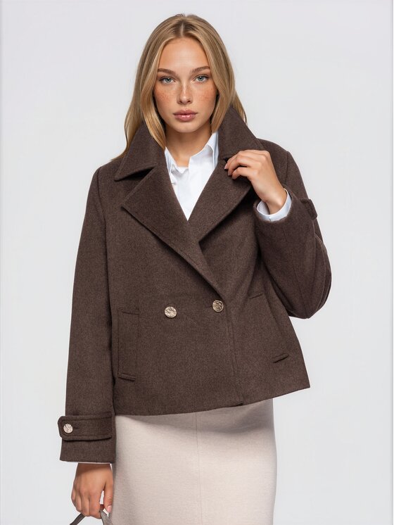 Ombre Ombre Płaszcz przejściowy OW-COLC-0121 Brązowy Oversize