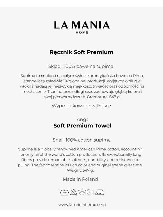 La Mania La Mania Ręcznik Soft Premium Beżowy