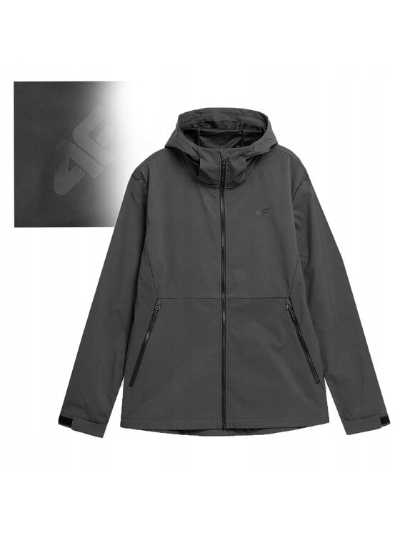 4F 4F Kurtka softshell TSOFM043 Szary Comfortable Fit