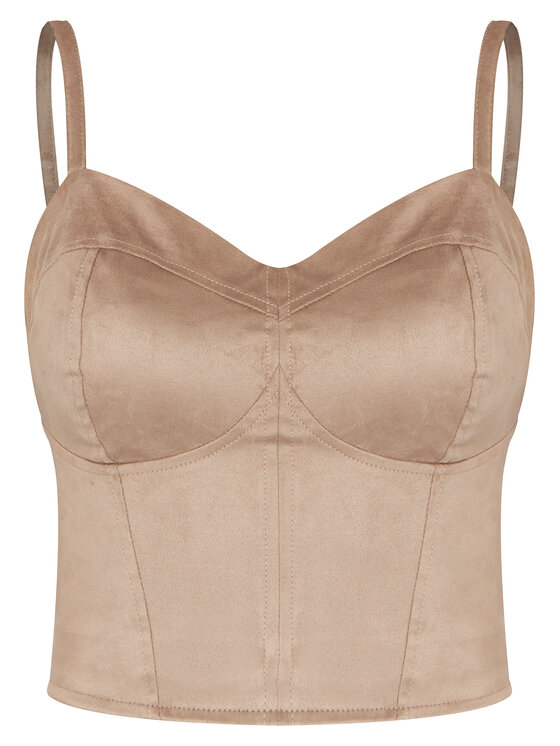 Guess Guess Top W6RH03 WJ472 Beige Slim Fit