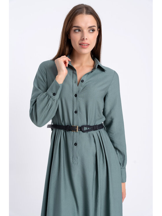 CLICK CLICK Sukienka codzienna 60-6155 Zielony Regular Fit