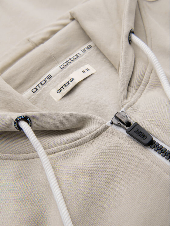 Ombre Ombre Mikina OM-SSBZ-0272 Světle šedá Regular Fit