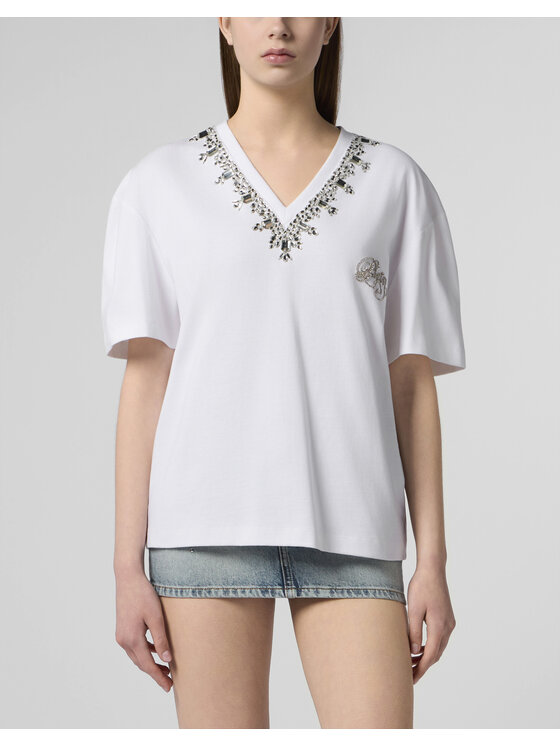 PHILIPP PLEIN PHILIPP PLEIN Tričko 29018 Biela Regular Fit