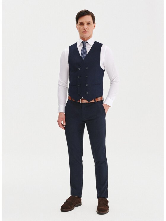 Pako Lorente Pako Lorente Kamizelka P25SF-8X-005 Granatowy Slim Fit